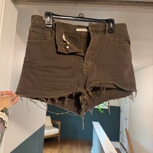 PacSun Brown Frayed Jean Shorts